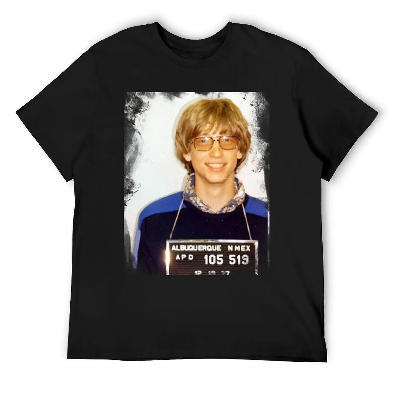 Bill Gates mugshot T-Shirt anime figures summer clothes basketball graphic tees T-shirt men