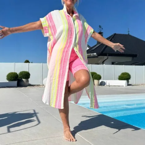 Robe imprimée pour femmes, simple boutonnage, manches courtes, plage, décontractée, col rabattu, chemise, ample, Y2k, Streetwear, été