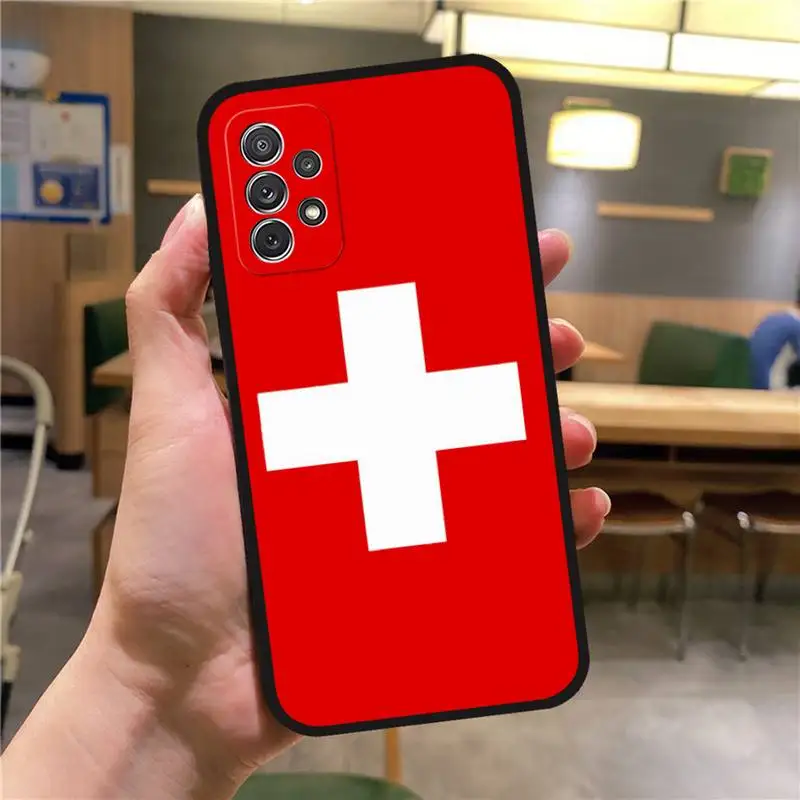 Swiss National Flag Phone Case For Samsung S20 Fe Lite S21 S30 Ultra S21Fe S10 S9 E Plus Macia Soft Silicone Cover