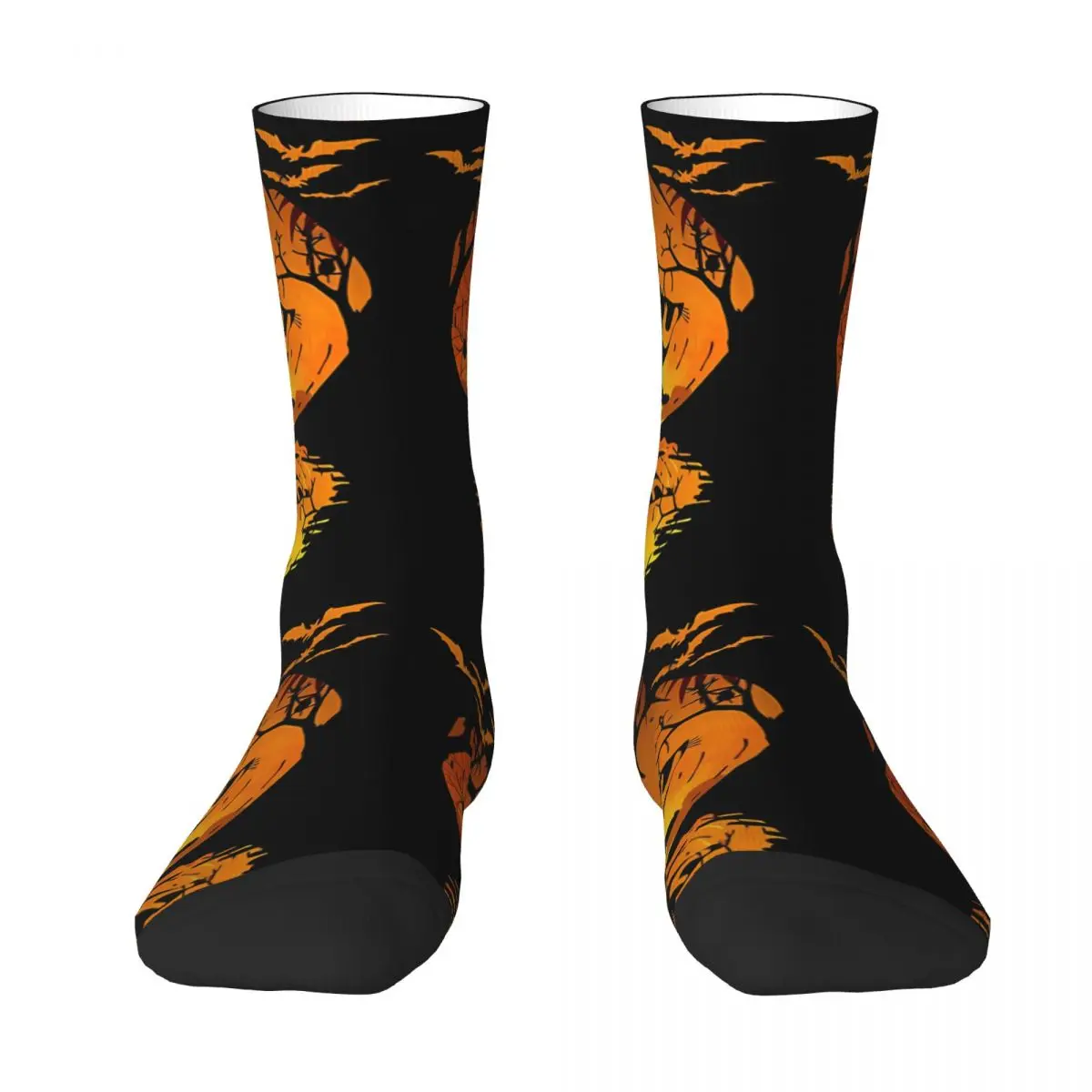 Silhouette Pumpkin Raccoon Animal Unisex Winter Socks Outdoor Happy Socks Street Style Crazy Sock