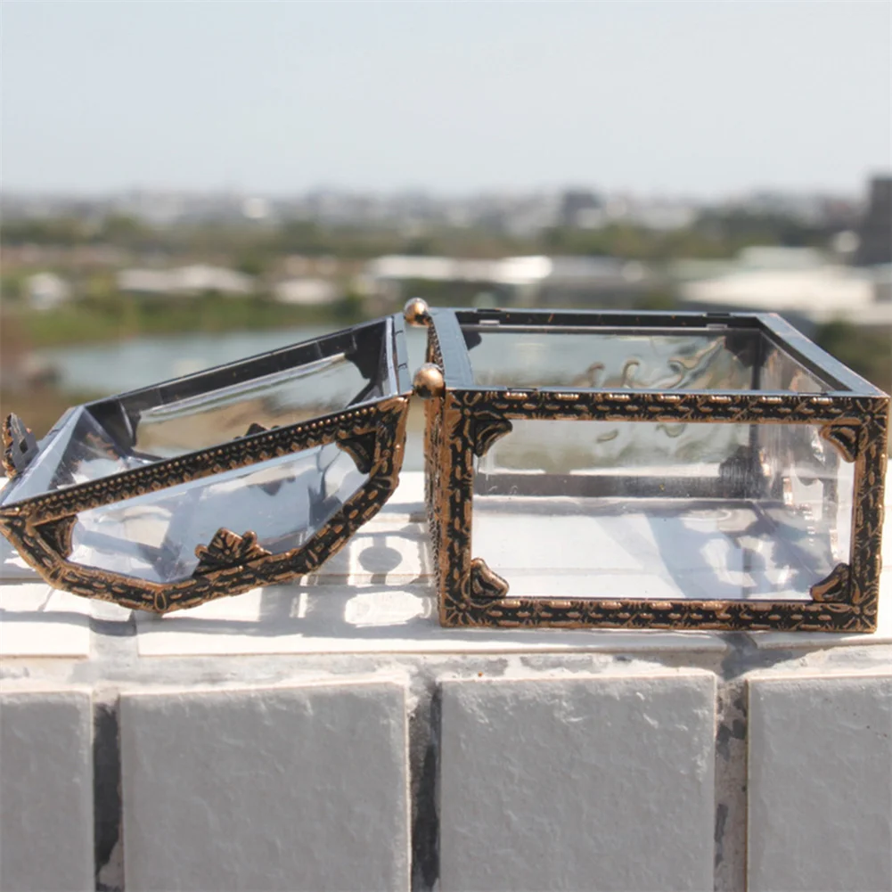 Treasure Trinket Keepsake Treasure Box Jewelry Store Decor Storage For Crystal Gems Collection Plastic Transparent