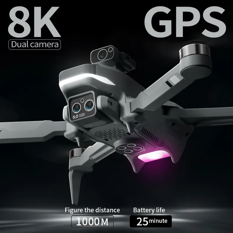 Nowy 2 Pro 4K Drone profesjonalny 5G WIFI GPS unikanie przeszkód 8K podwójny kamera HD silnik bezszczotkowy składany Quadcopter prezenty zabawki