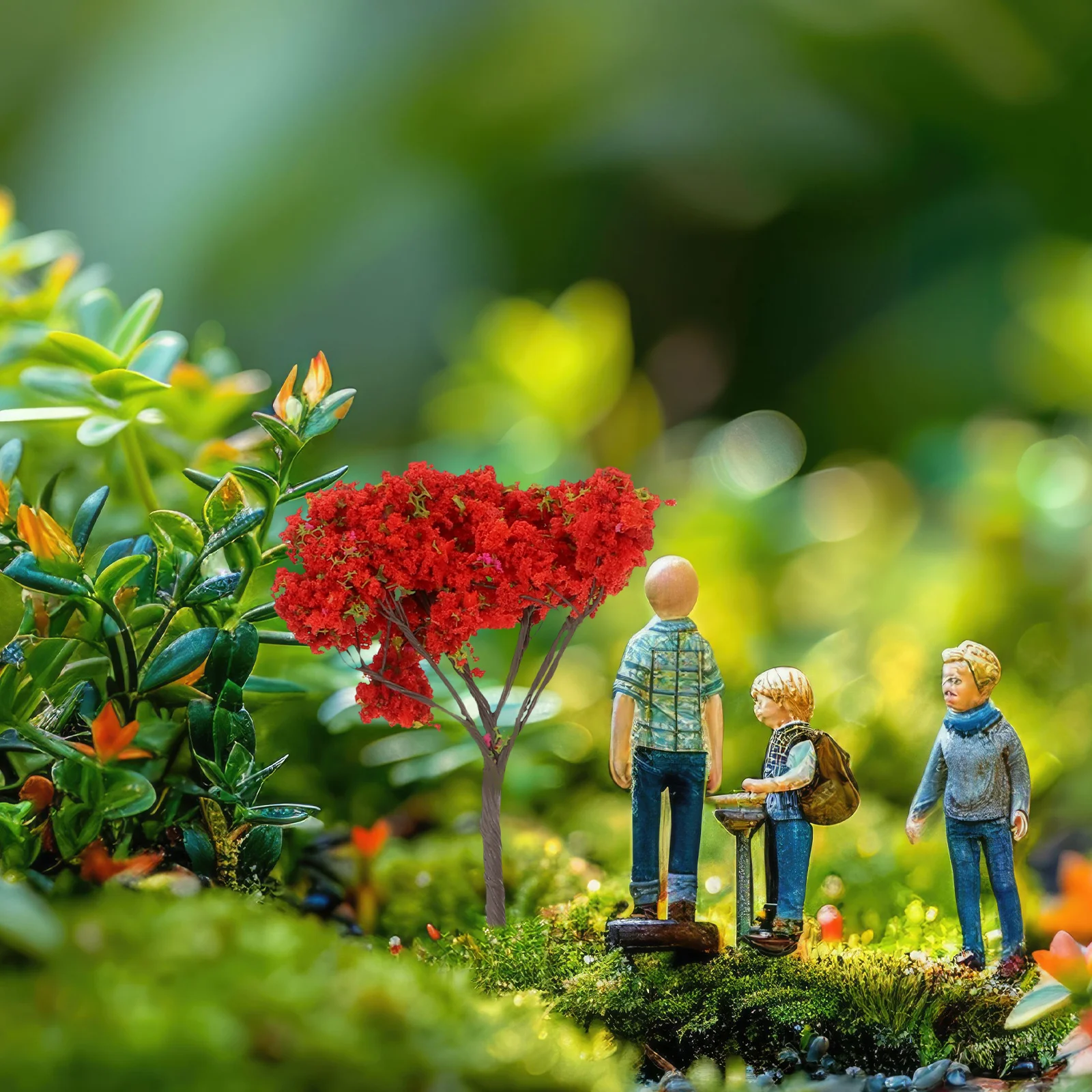 

6pcs Simulation Tree Plant Ornament Miniature Adornment Pots Colorful Diy Landscape Decor For Garden Micro Mini Trees Terrarium