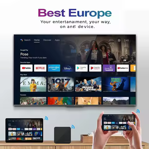 For IPTV euope-2025 Android 12 Smart TV OTT RK3288 BT USB 5G WiFi H.265 4K Case France Warehouse Global Delivery Spain Euope