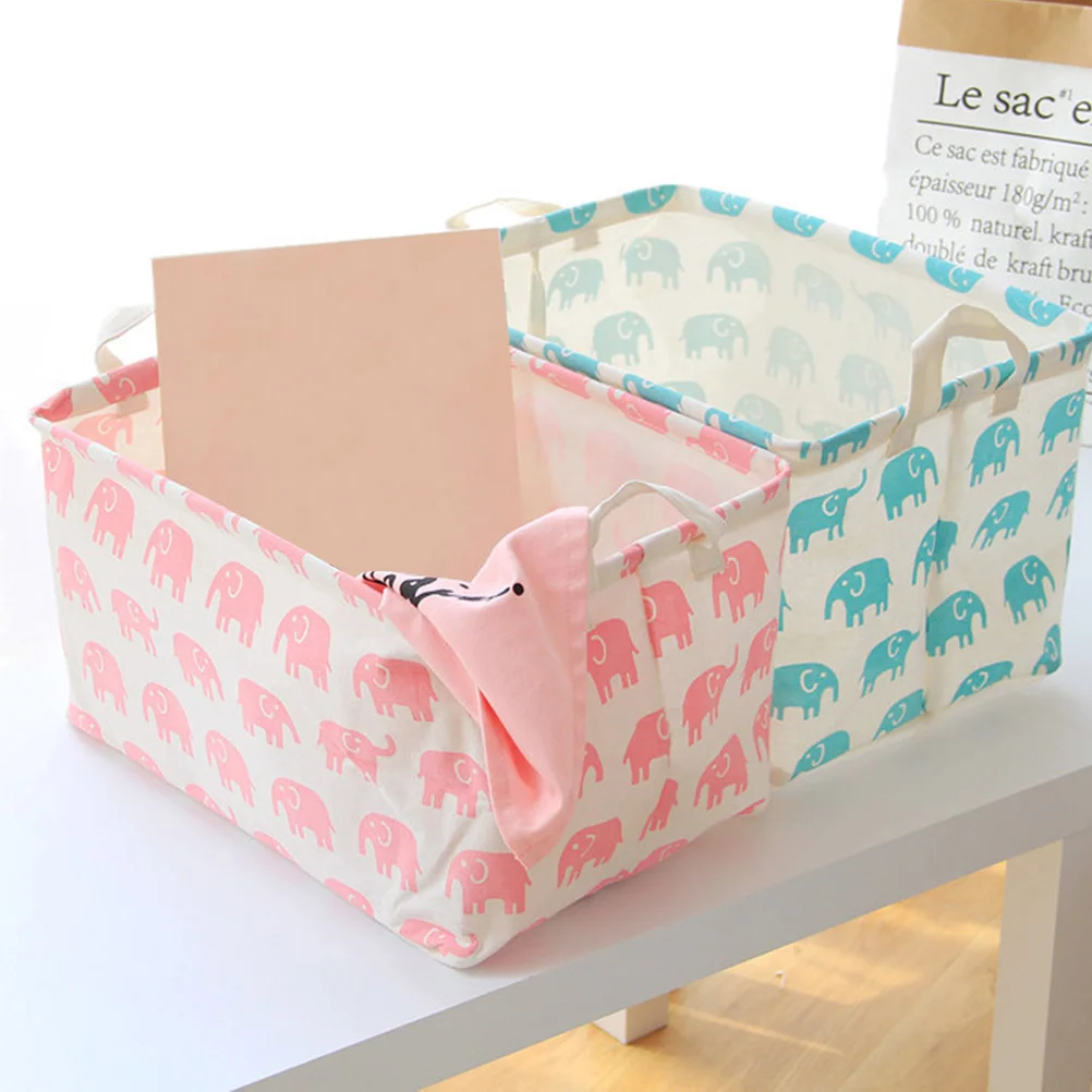 

Pink Elephant Storage Basket Nursery Clothes Bin Toy ganizer Eco Coating Wire Rim Kids Room Decor Diapers Toiletries Blankets