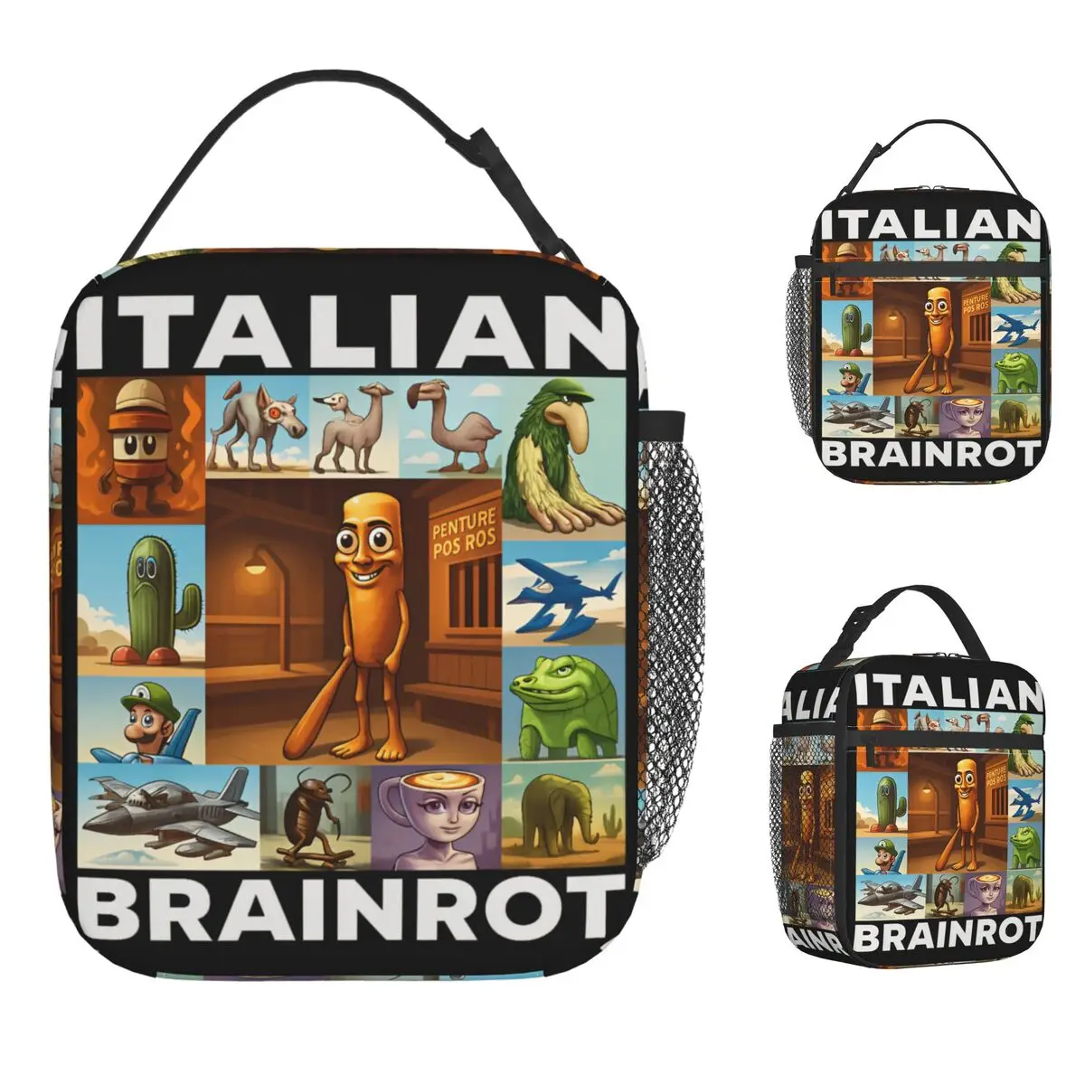 

Shimpanzini Bananini Italian Brainrot Chimpanzee And Banana Lunch Bag For Girl Lunch Box Casual Cooler Bag Oxford Tote Food Bags