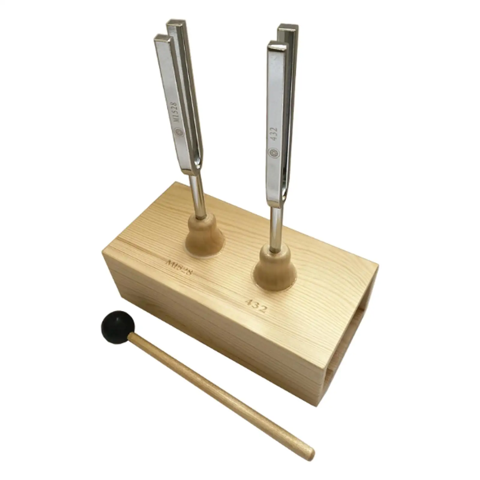 Wooden Resonance Box Tuning Fork Set with Mallet for Hearing Tests and Physical Acoustics Experiment