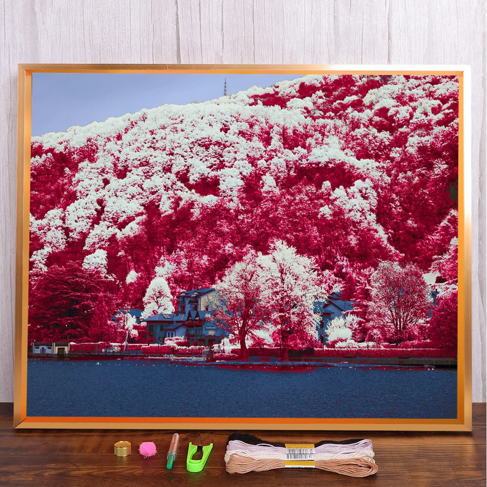 

Colorful Nature Pre-Printed 11CT Cross-Stitch Full Kit Embroidery DMC Threads Handmade Hobby Knitting Sewing Magic Design Needle