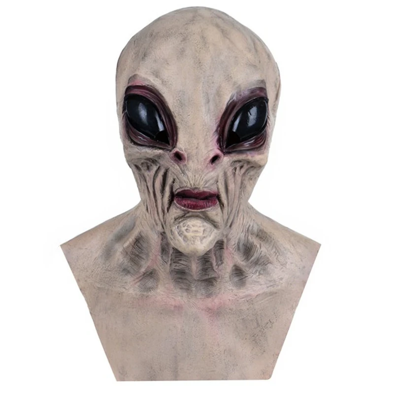 Funny Halloween Party Mask Alien Mask Horror Faceless Man Masks Creepy Alien Full Headgear Latex Helmet Carnival Party Decor