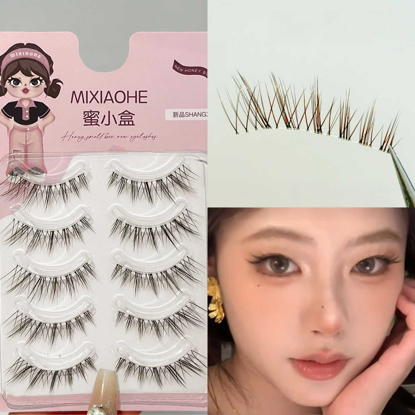 Cosplay lashes full strips Thick Fake Eyelashes korean style Natural Look Wispy false Lashes extenstions Beauty makeup tools