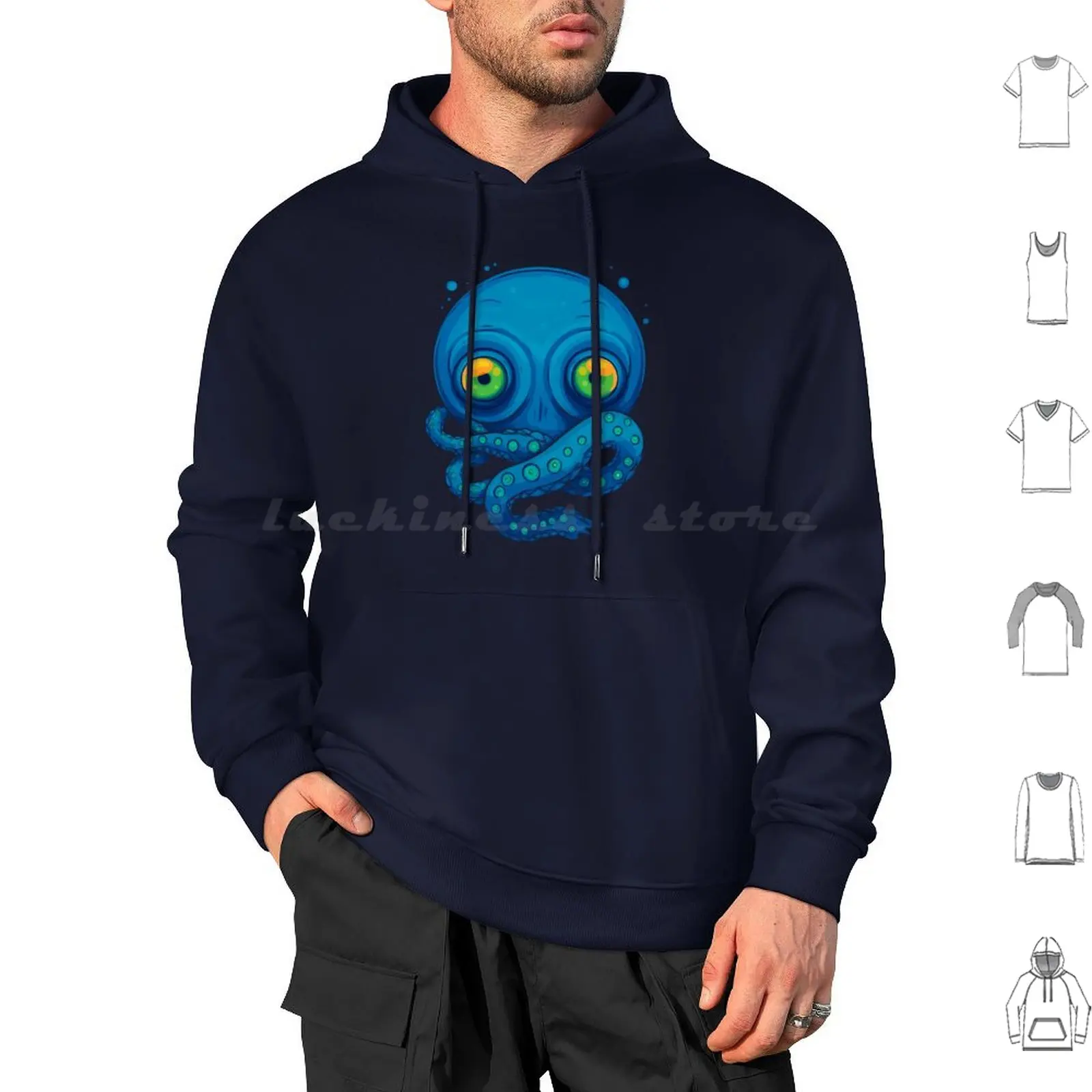 Cutethulu Hoodies Long Sleeve Cthulhu Cosmic Horror Eldritch Mythos Necronomicon Arkham Miskatonic Innsmouth