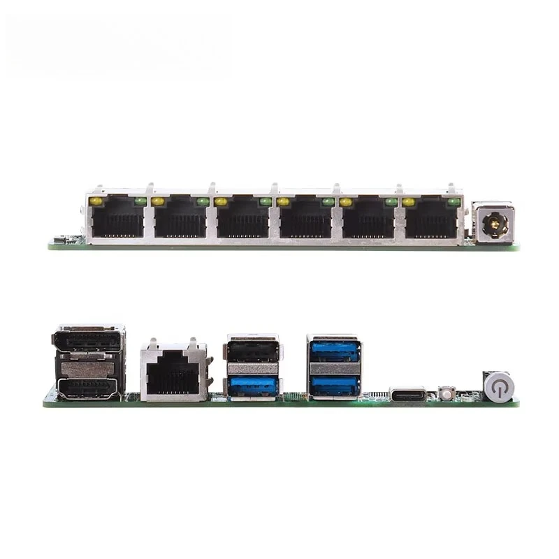 6 Lan Nano ITX Motherboard 13th 12th Gen Core I7 I5 I3 2*DDR5 1*RS232 X86 Industrial Router Pfsense Firewall 4