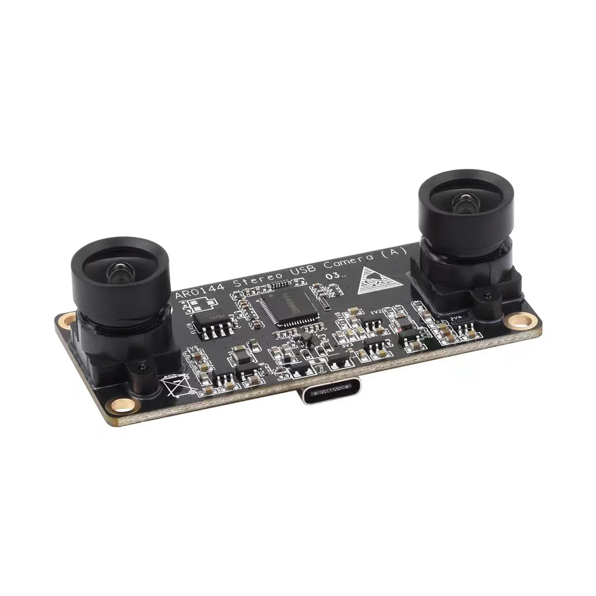 Micro snow binocular camera module USB communication drive free plug and play AR0144 module distortion free lens