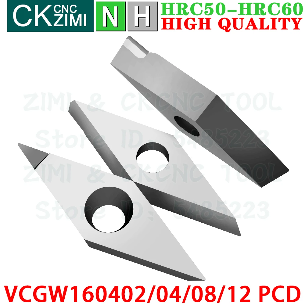 VCGW160402 VCGW160404 VCGW160408 VCGW160412 PCD inserts Diamond turning inserts CNC Metal lathe cutting tools VCGW for aluminum