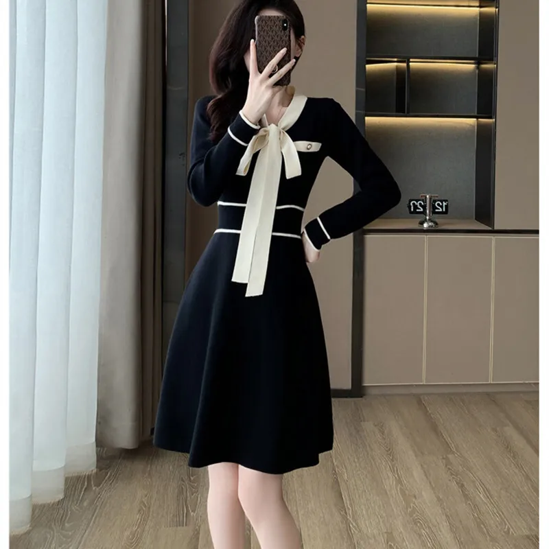 

Women Dress Long Sleeved Sweet Temperament Commuting High Quality Dresses