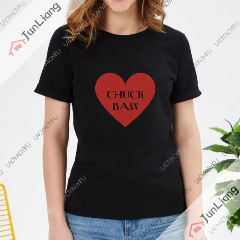 Gossip Girl Mr. Chuck Bass Printed T-shirt Fun and comfortable unisex black short-sleeved crewneck casual wear