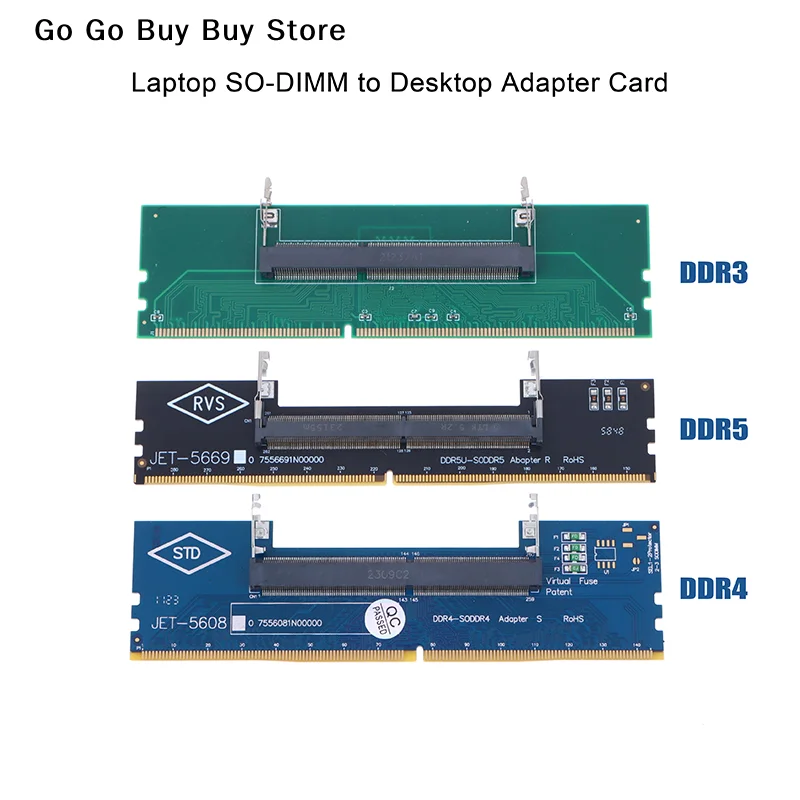 

DDR3 DDR4 DDR5 Laptop to Desktop Memory Adapter Card Memory RAM Connector Adapter DIMM Card SO-DIMM To PC Computer Converters