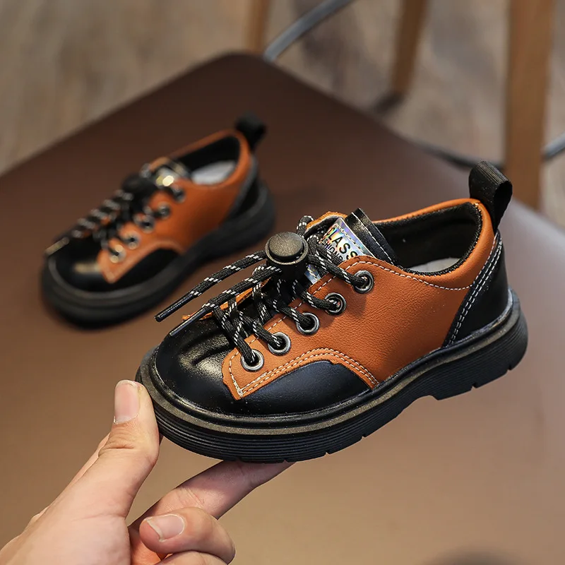 

Autumn New Boys Assorted Leather Shoes Britain Style Kids Fashion Soft Leather Splicing Dress Shoes for Little Gentleman