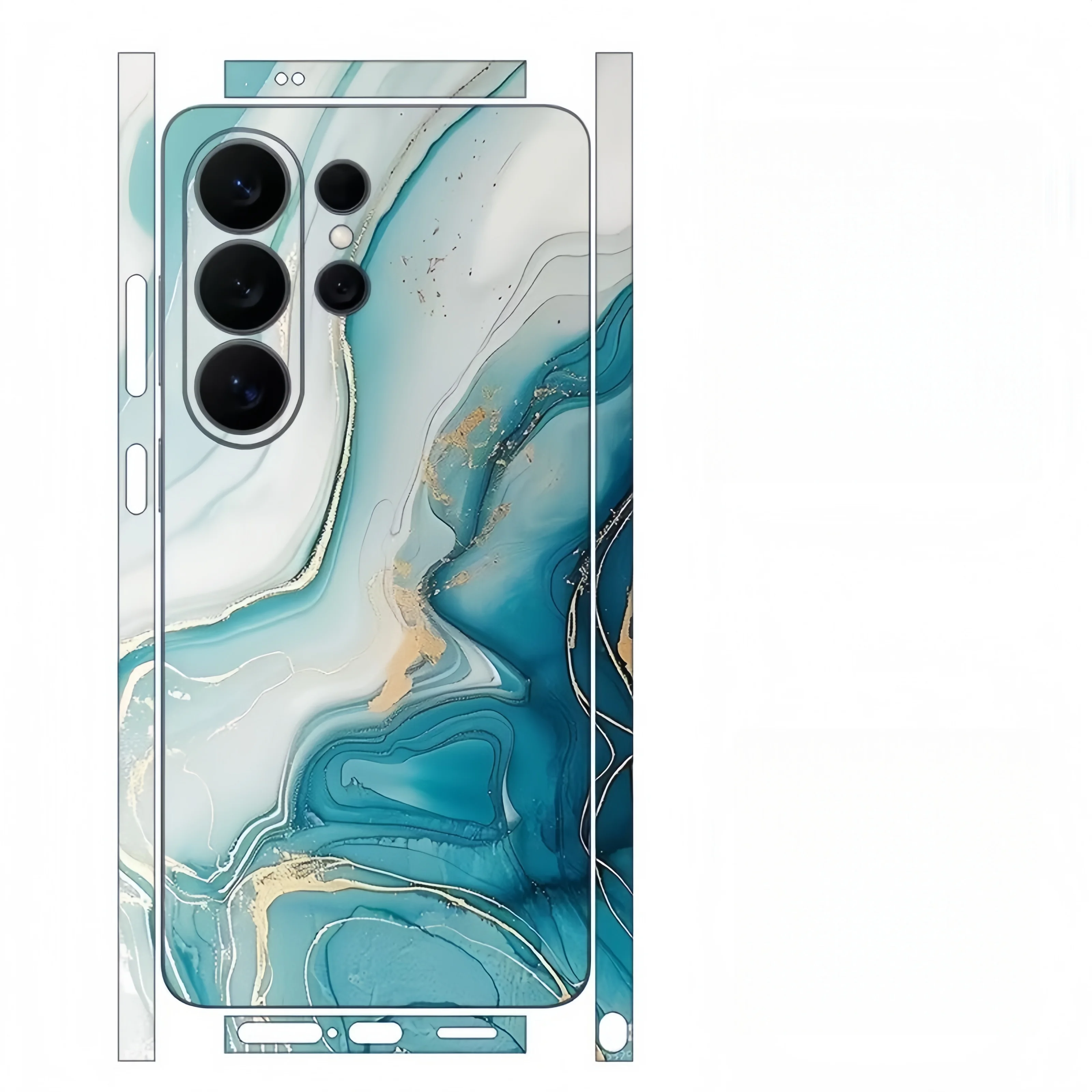 Marble Sticker Skin for Samsung S24 Ultra S26 S25 Phone Skin Wrap Back Film for Frame Camera Protective Decal