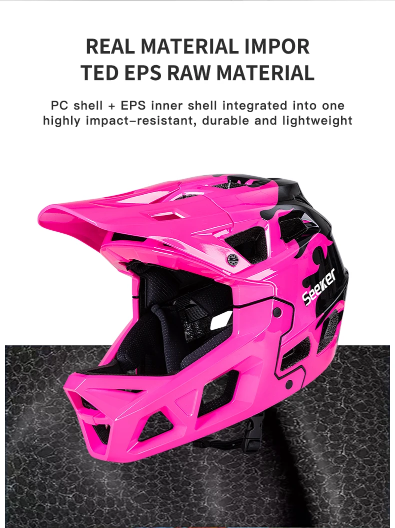 SEEKER Fahrradhelm, Renn-, Downhill-, Mountainbike- und Straßenhelm, einteiliger, vollständig abdeckender Offroad-Integralhelm – Detail 6