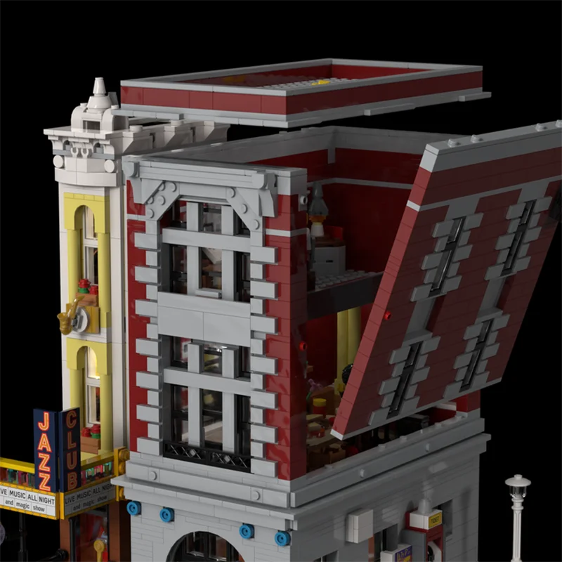 Street View Moc Building Block Workshop and Jazz Club Model Technology Brick DIY Assembly Modular Construction Toy Holiday Gifts