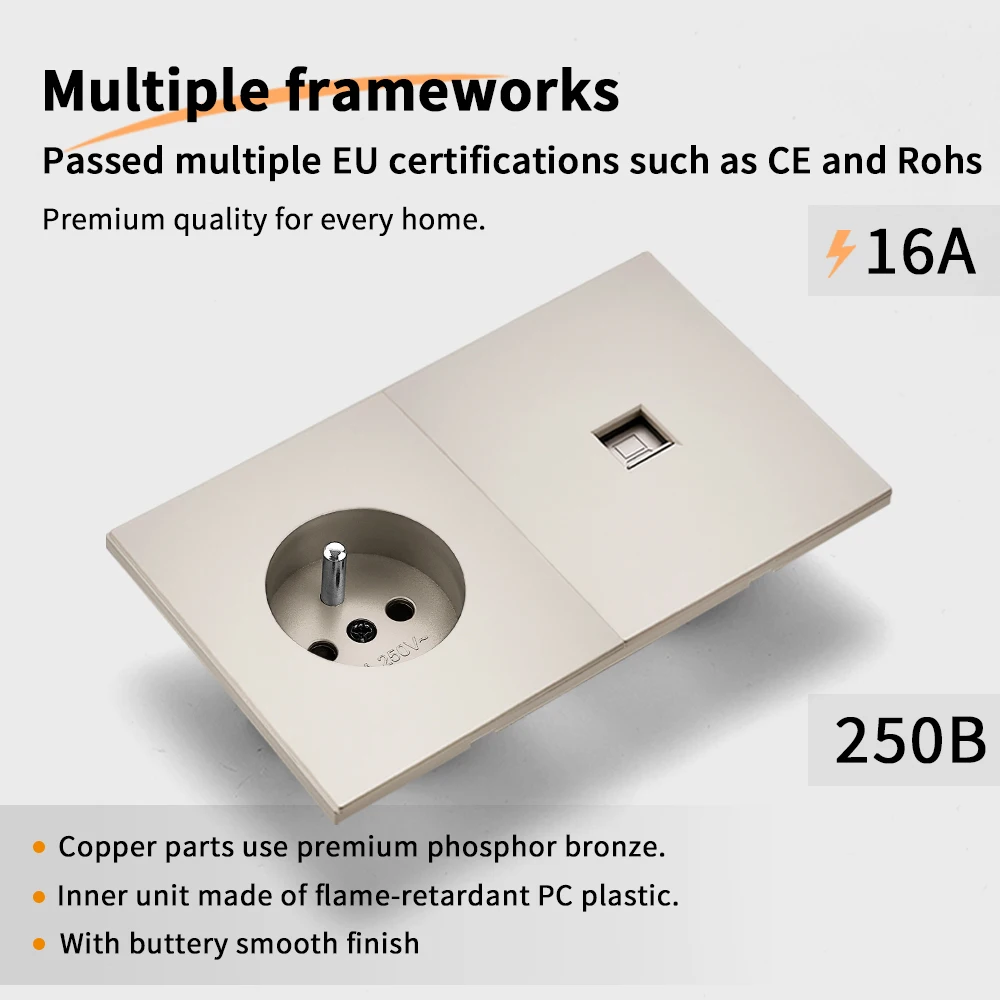 Skin Sensation France 1 Socket Computer Integrated Panel Embedded Skin Feel Paint Power Sockets DIY Combination Embedded Paint