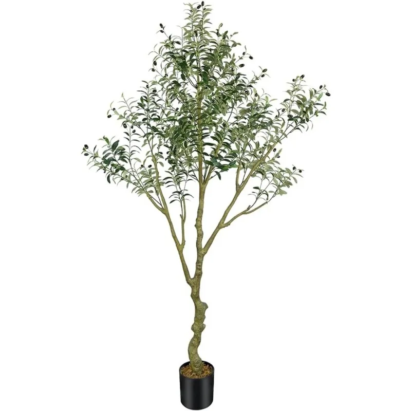 

Olive Tree Faux Olive Tree Faux Tree for Office Home Decor Faux Trees Indoor Fake Plant with Natural Trunk and Lifelike Fruits