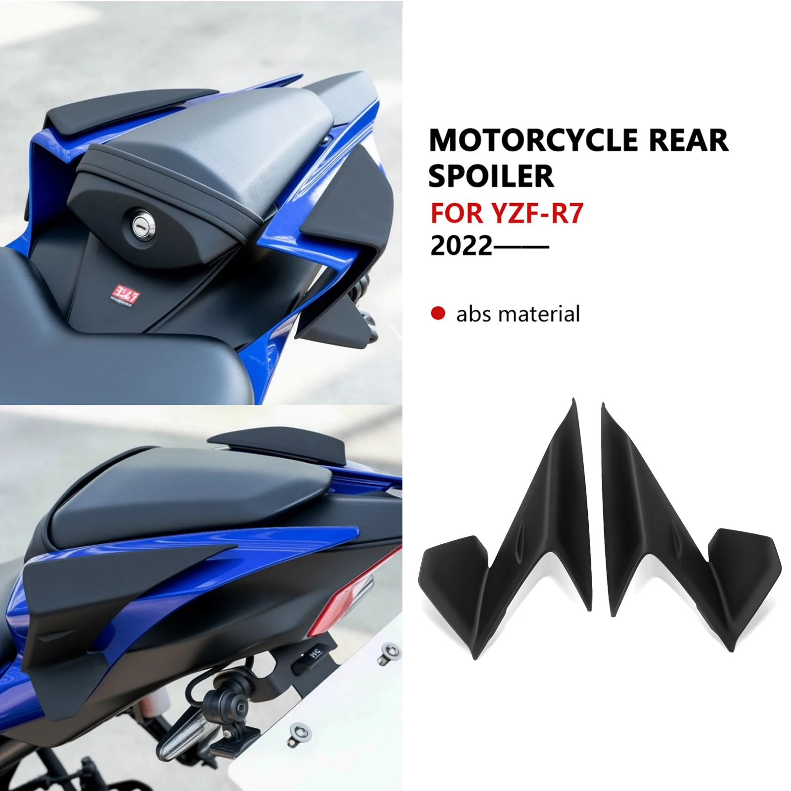 

For Side Wing Side Spoiler Motorcycle Spoiler Rear Tail Fairing Aerodynamic Winglet Fixed Wing YZFR7 2025 2024 2023 2022