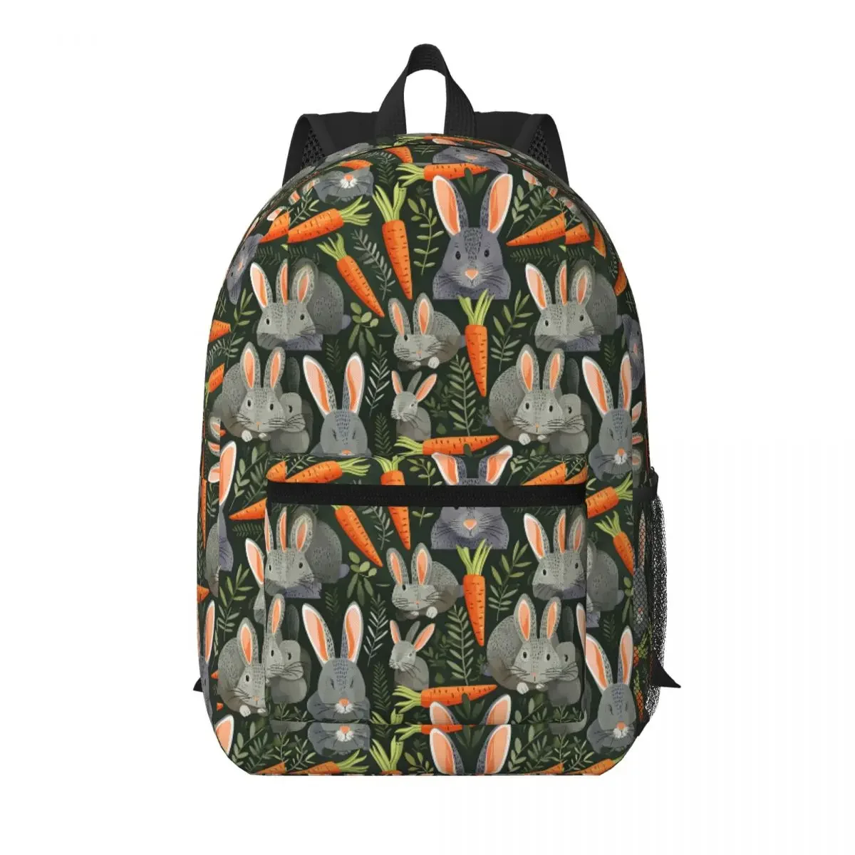 Bunnies And Carrots Pattern Rabbit Student Backpack School Bag Hiking Travel Daypack for Men Women Bookbag Shoulder Bags