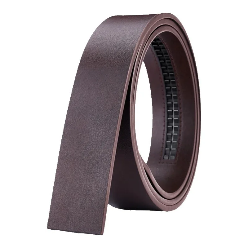 Factory direct sales genuine leather headless belt single belt body men's automatic buckle business versatile pin buckle trou...