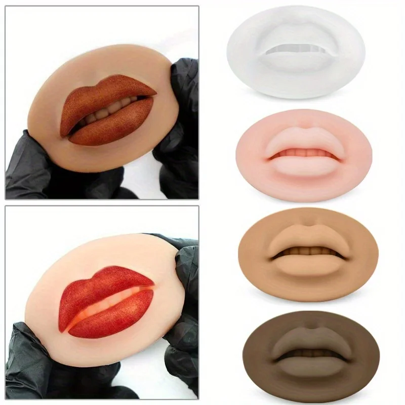 5D Realistic Silicone Lip Reusable Silicone Lip Practice Skins for Semi-Permanent Makeup & Tattoo Artists