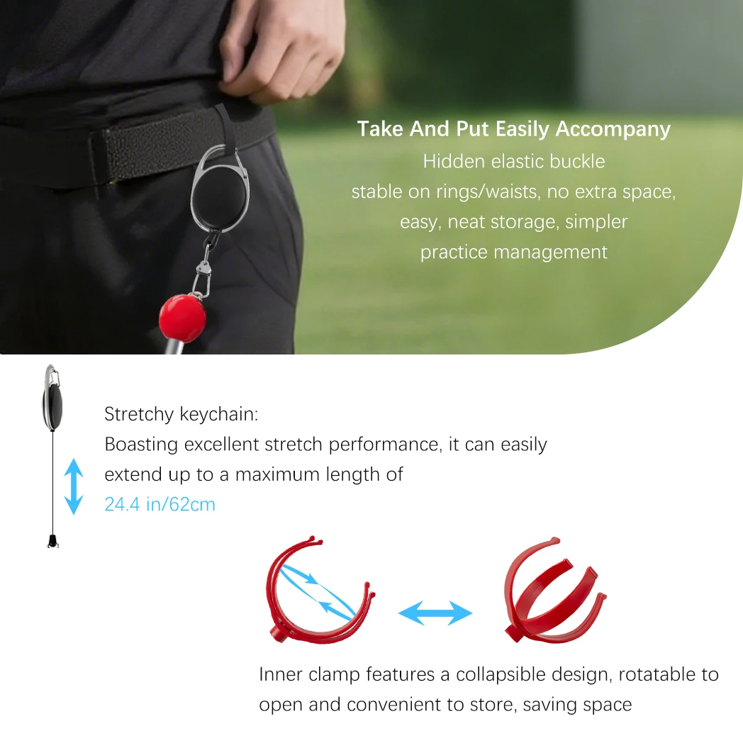 Caiton 1PC Park Golf Ball Retriever (أحمر/أزرق Opt) - أداة التقاط كرة الجولف التلسكوبية، أداة التقاط الكرة للجولف، ملحقات الجولف #4