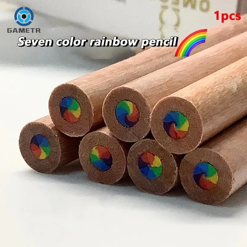 Lápices de madera multicolores especiales para adultos, manual de 7 colores, lápices de arcoíris degradados para dibujo artístico, colorear bocetos, 1 unidad