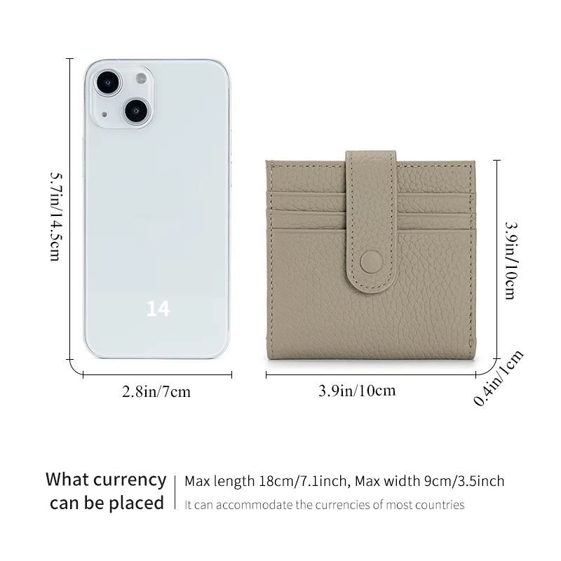 Genuine Leather Women RFID Blocking Ultra-Thin Mini Short wallet Small women's two-fold purse  with 9 Cards Slots, 1 Coin pocket