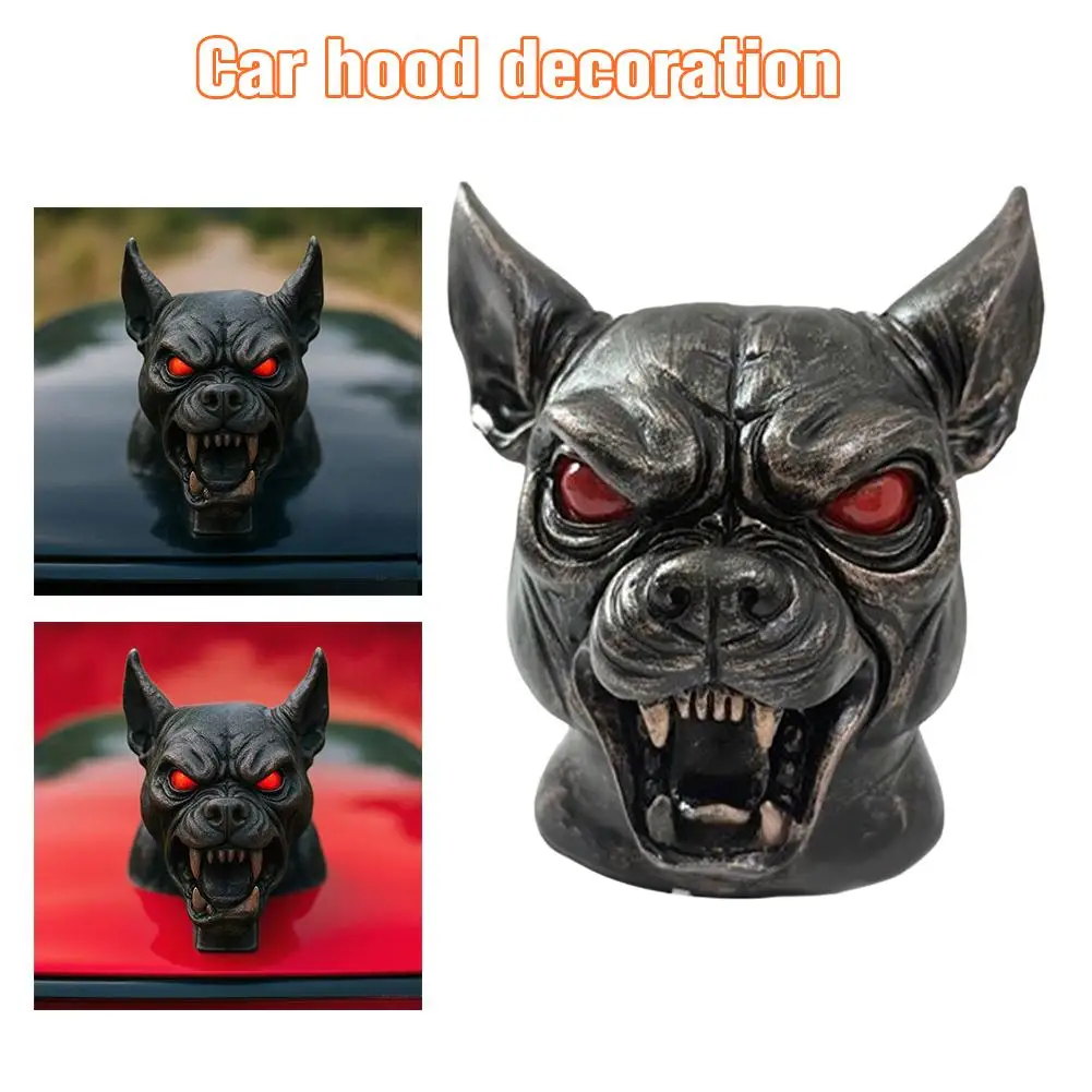 

1 шт. демон собака автомобиль капот орнамент с красными глазами и клыками устойчивый к атмосферным воздействиям автомобильный декор для седанов грузовиков Jeep L9T0