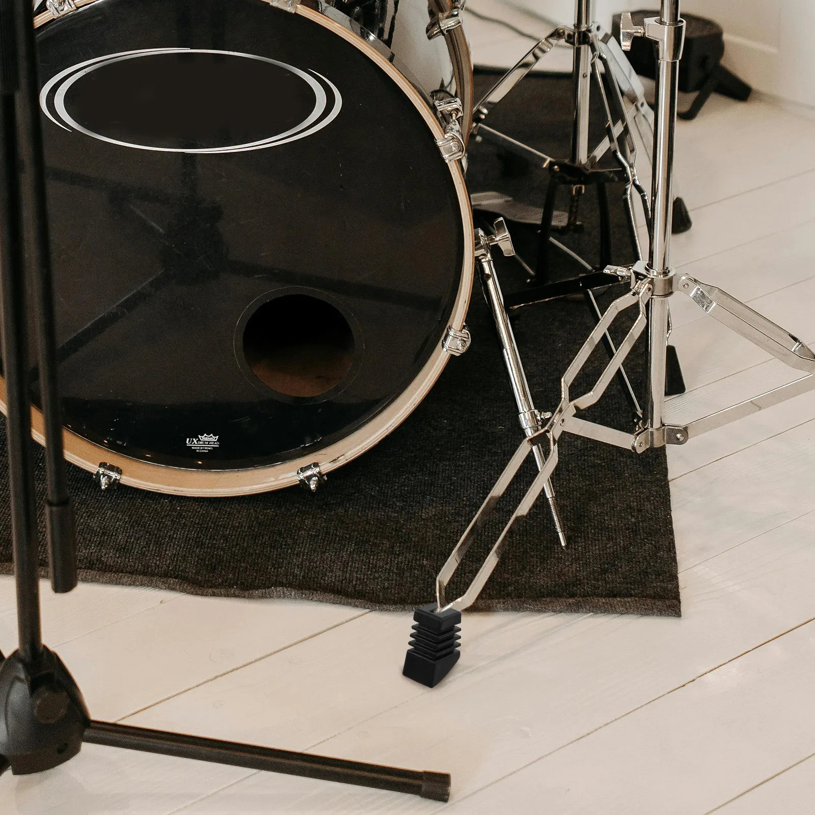 

3Pcs Drum Leg Protectors Rubber Feet Cover for Drum Rack Anti-Slip Stand Pad Replacement Feet for Music Performance