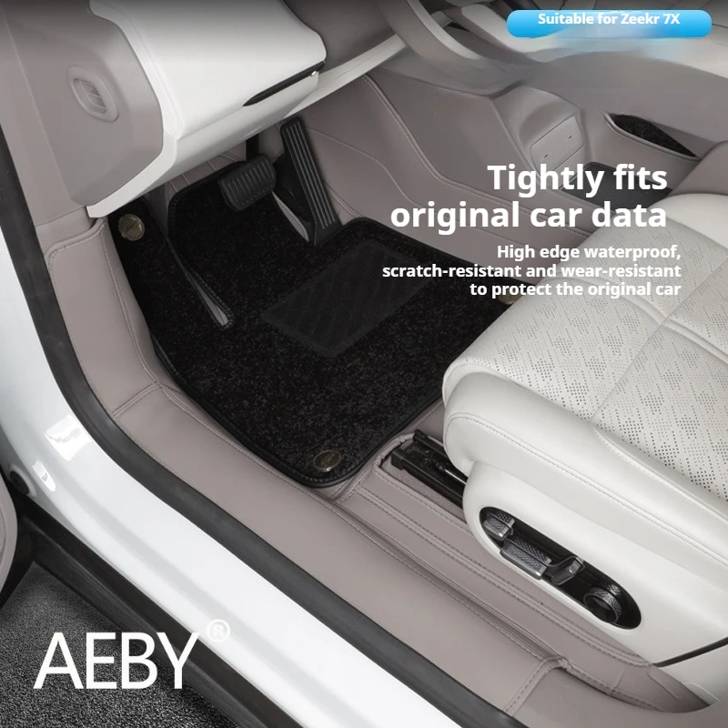 AEBY Car Mats For ZEEKR 7X 2024 2025 Full Set Floor Mats Waterproof Anti-Slip Odorless Custom Fit Complete Interior Liner Set