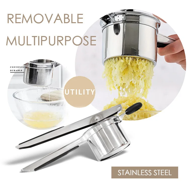 Multi‑Functional Stainless Steel Potato Ricer Masher Replaceable Discs Manual Fruit Juice Squeezer Press for Home Kitchen Use