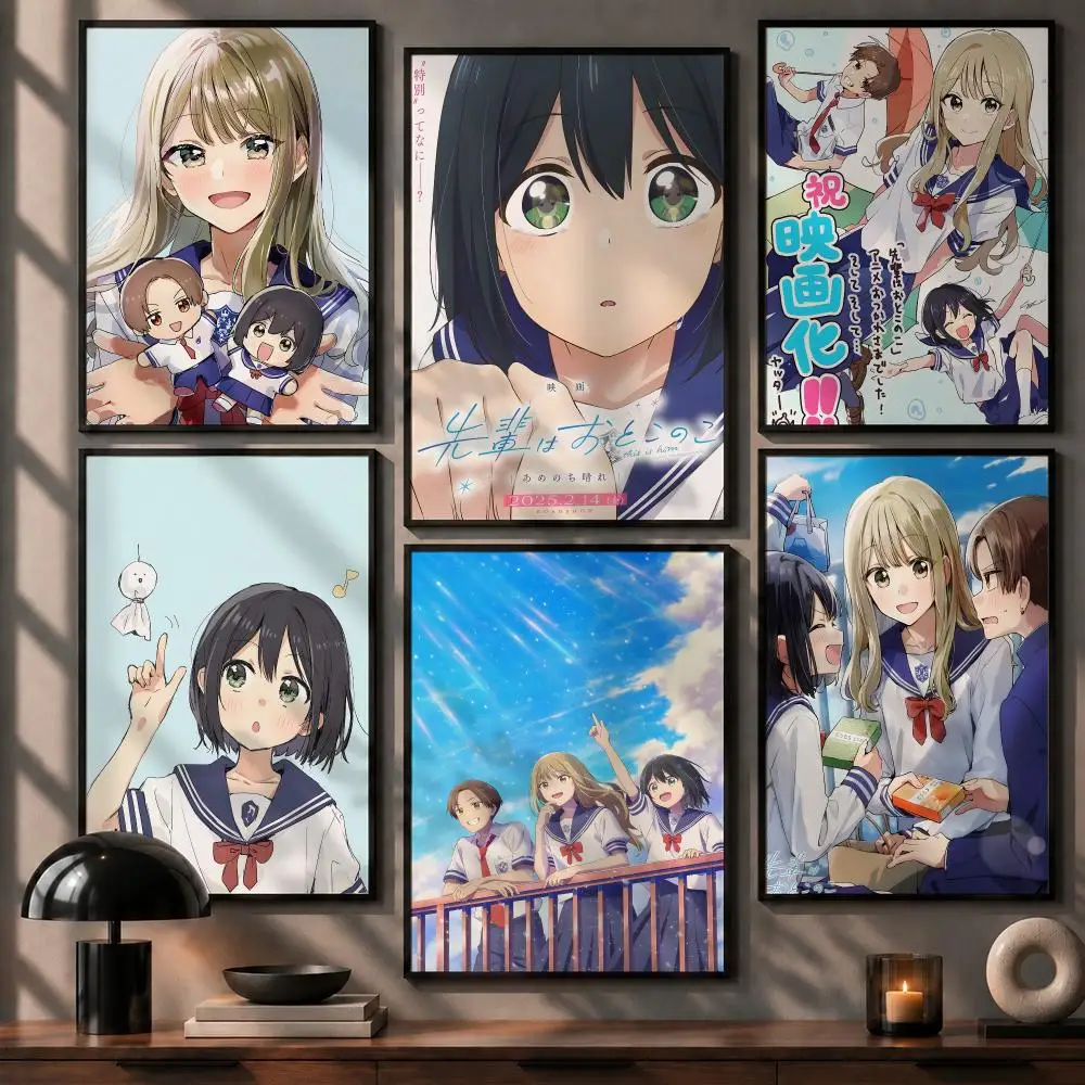 Cute Anime Senpai is an Otokonoko Poster No Glue Residue Self-Adhesive Art Poster Wall Decor for Bedroom Living Room
