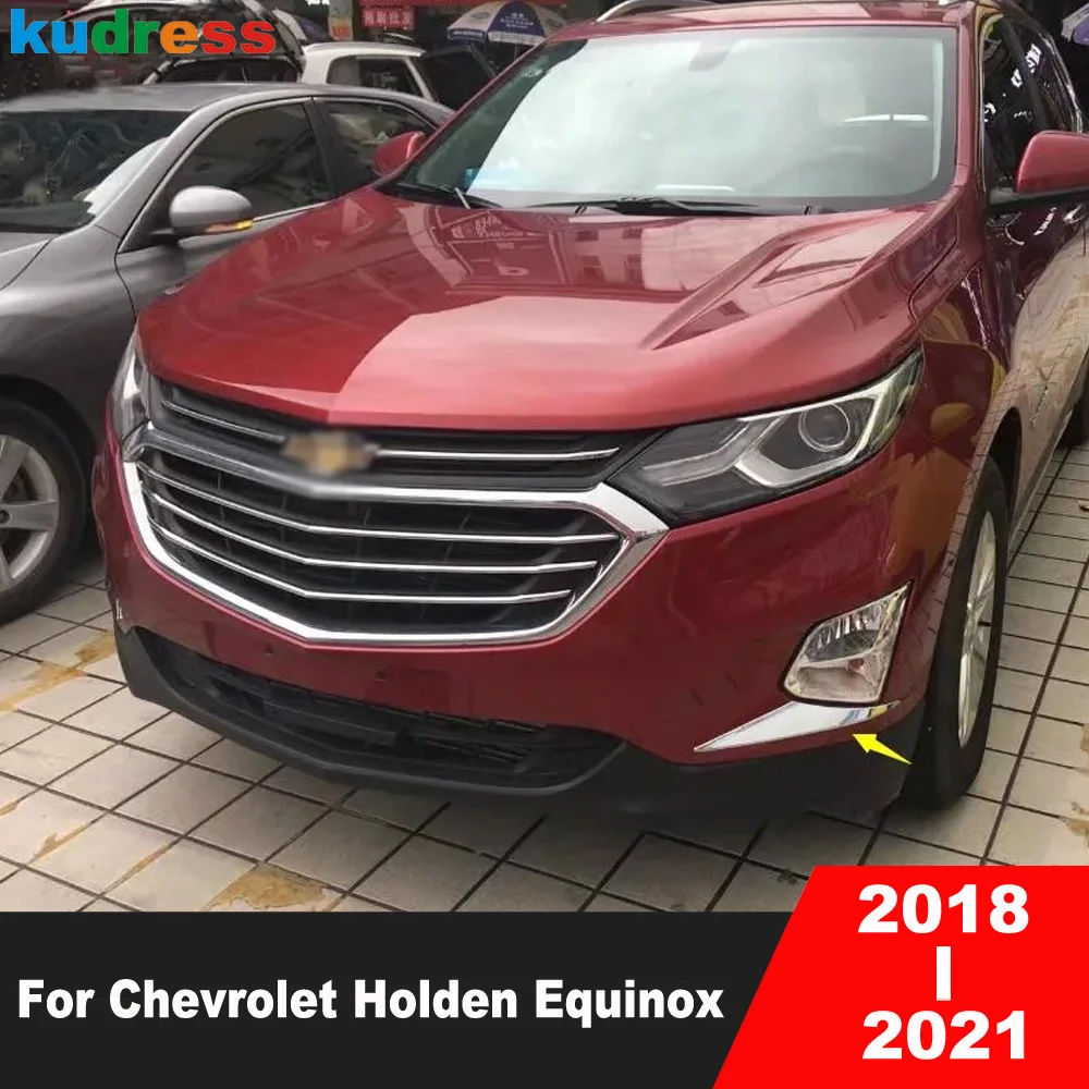 

Front Fog Light Lamp Eyebrow Cover Trim For Chevrolet Holden Equinox 2018-2020 2021 Chrome Car Foglight Eyelid Strip Accessories