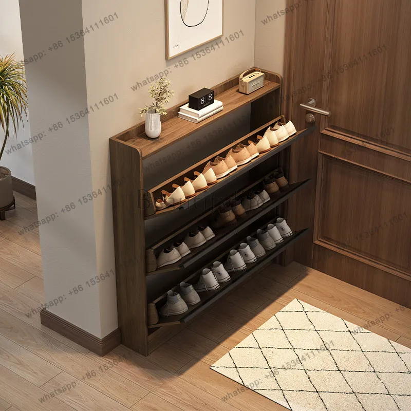 LD Wooden Organizer Shoe Cabinet Storage Mobile Living Room Display Designer Luxury Shoe Shelf Modern Zapatero