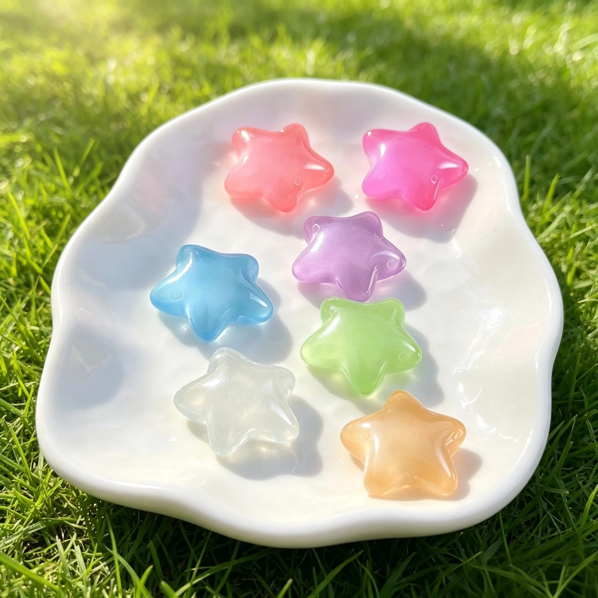 Luminous Colorful Star Shoe Charms for Clog Sandals, Glow‑In‑Dark Star DIY Ornaments for Garden Beach Shoes Decor Party Gift