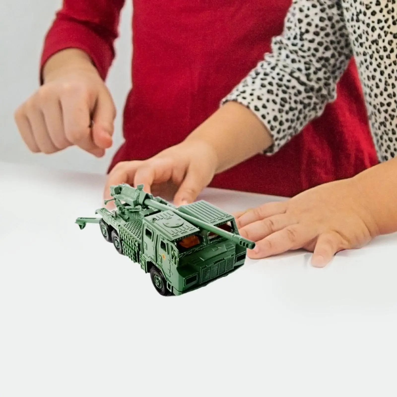 مجموعة نماذج دبابة 4D بمقياس 1/72 عربة يدوية للأطفال تذكار للأطفال باللون الأخضر #3