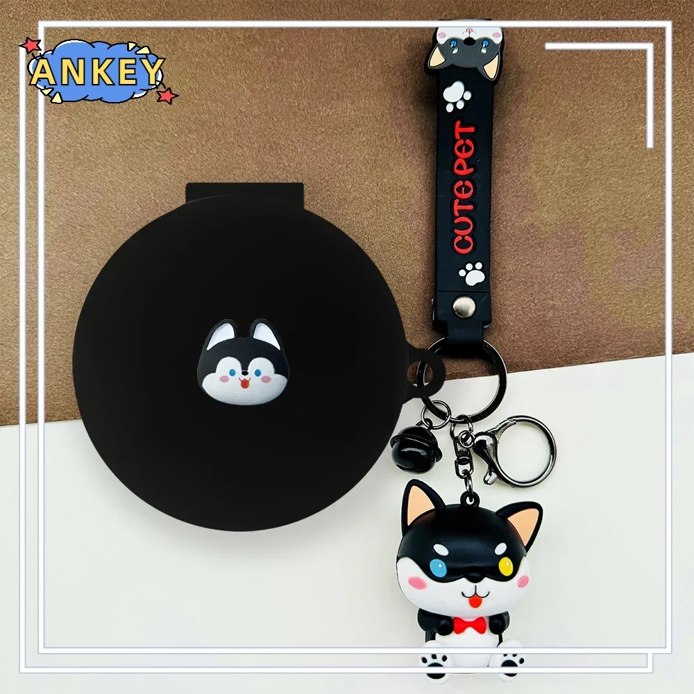 Casing silikon untuk SoundPEATS Mac earbud kucing biru penutup Headphone pelindung lembut kulit Headset dengan liontin