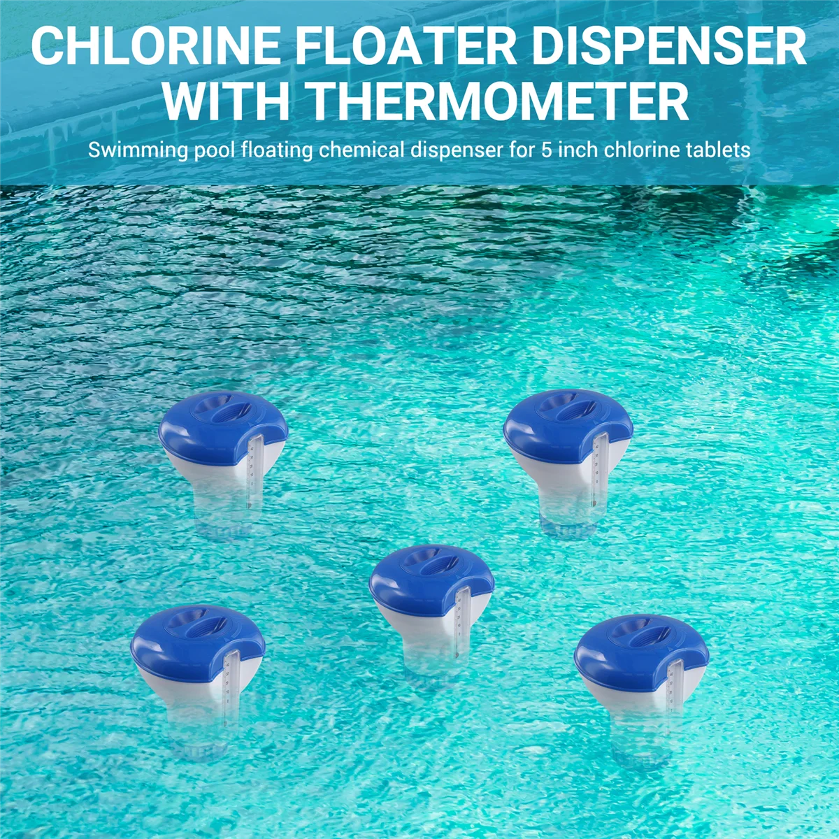 

5PCS Swimming Pool Floating Chlorine Tablet Dispenser_ELOS