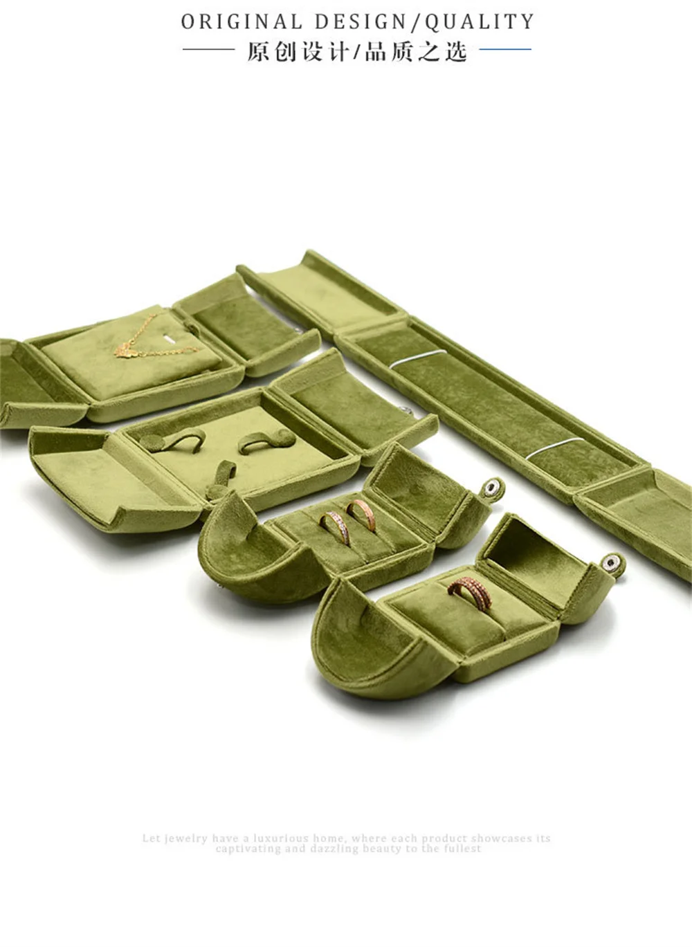 Бархатная шкатулка для драгоценностей Бархатный роскошный органайзер для ювелирных изделий Коробка для демонстрации сережек Противоударный чехол для обручальных колец для упаковки свадебных подарков