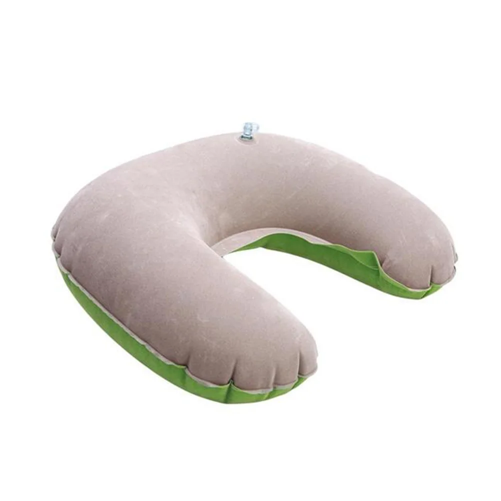 Useful Neck Air Blow Shape Pillow Inflatable Cushion for Outdoor Traveling (Rosy) inflatable pillow