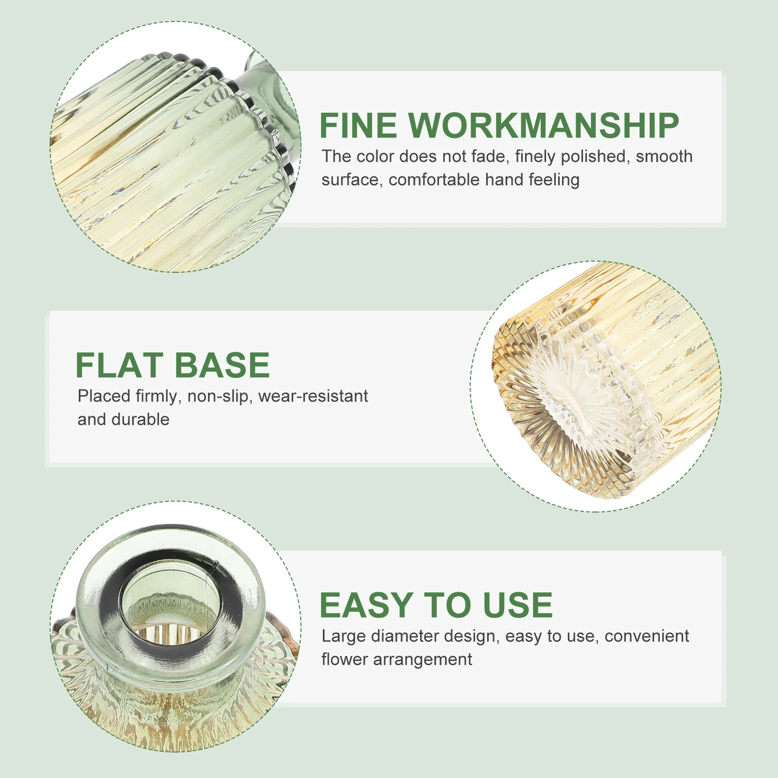 

Transparent Relief Glass Vase Flower Arrangement Holder Home Decor Adornment Fine Durability Modern Chic Vase for Living Room