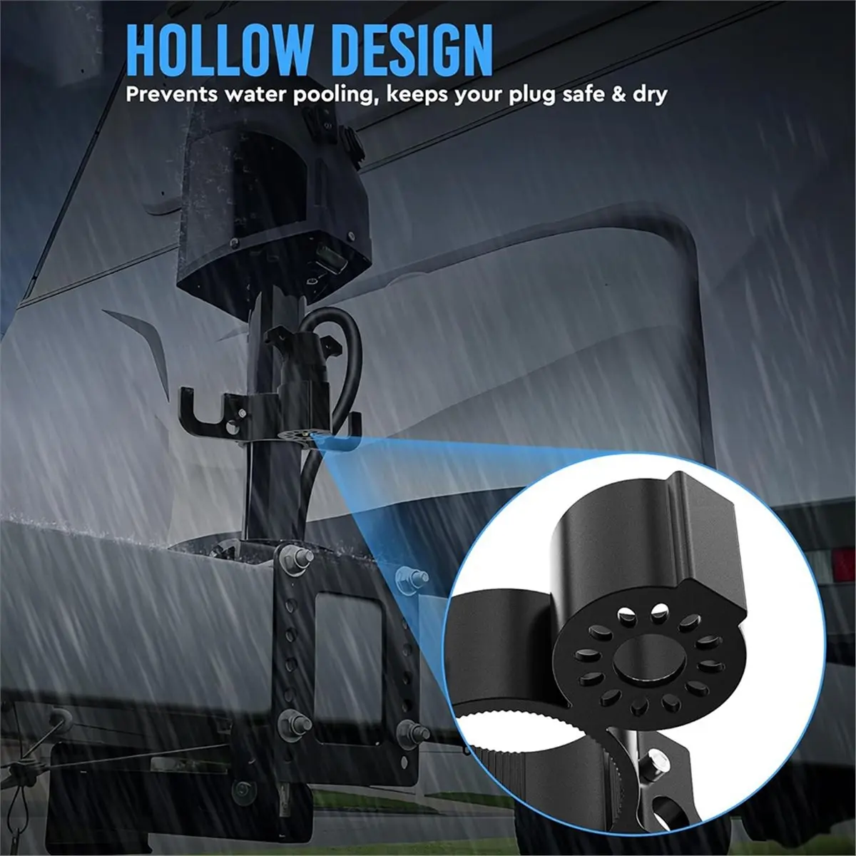 A412P ~Trailer Towing Organizer 7 Way Plug Heavy Duty Trailer Chain Wire Harness Holder Anti-Rust RV Accessories