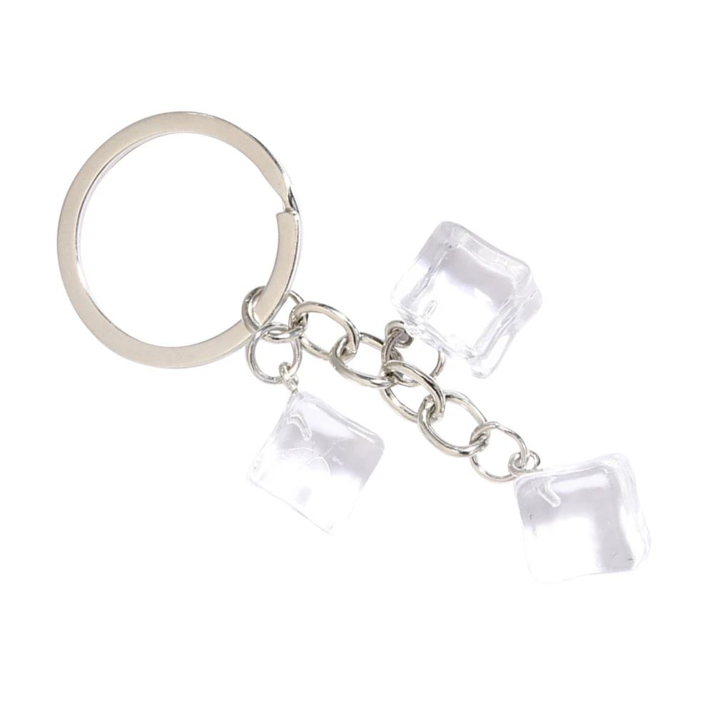 

1pcs Ice Cube Keychain Mini Cubes Resin Alloy Keychains Cute Accessories Women Bag Pendant Room Decoration Birthday Gift Premium
